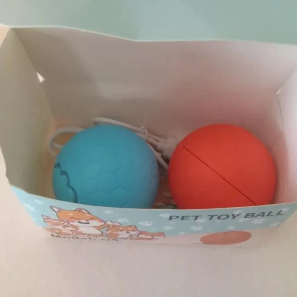2 Pcs Dog or Cat Toy Balls, Self Rolling Auto Bouncing Rotating Sphere with Paw